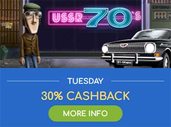 30% Cashback Bonus every Tuesday at Wild Tornado Casino