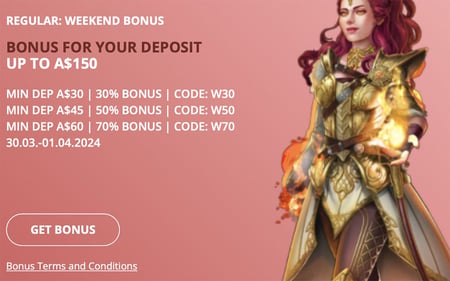 Boho Casino giving players up to $150 with Weekend Bonus
