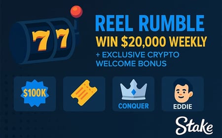 Reel Rumble at Stake.com: Win $20,000 weekly plus crypto bonuses