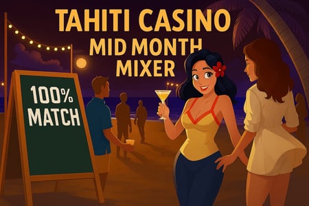 Tahiti Casino 100% bonus up to €2,000 – July 15–17