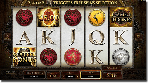 Play Game of Thrones online pokies
