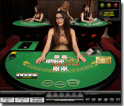 Live Dealer Casino Hold'em for real money