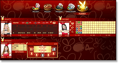 Microgaming Playboy Live Dealer lobby interface