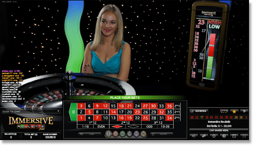 Play live dealer immersive roulette