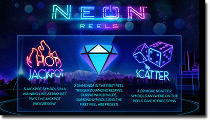 Neon Reels progressive jackpot prizes