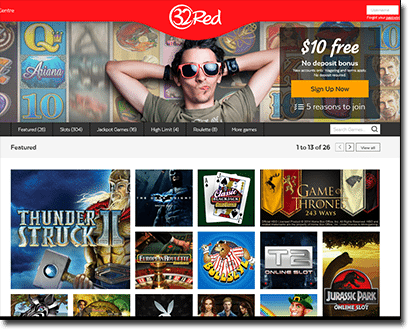 32Red Casino new browser-based interface