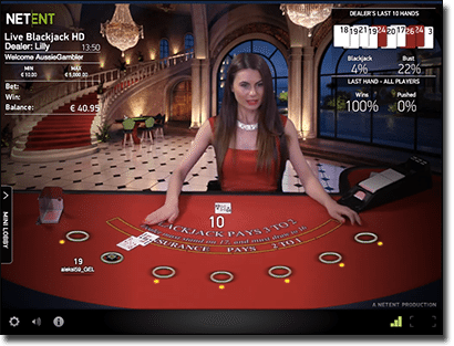 Live dealer NetEnt blackjack multiplayer games