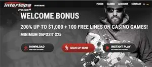 Intertops Poker welcome bonus