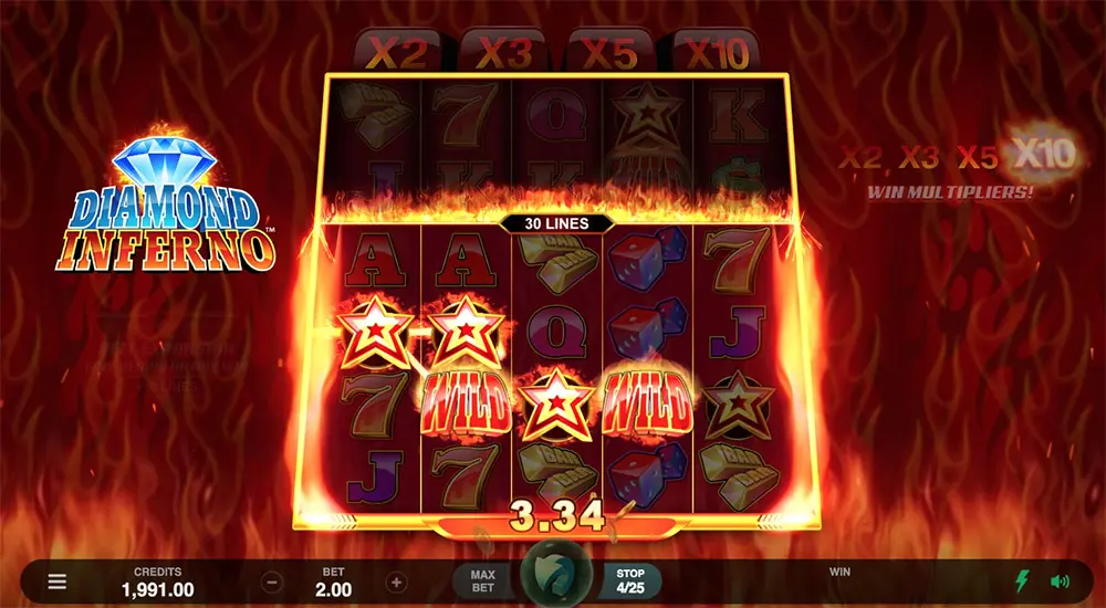 Diamond Inferno Online Slot Gameplay