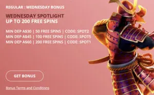Boho Casino Wednesday Spotlight promotion