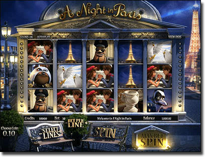 A Night in Paris 3D video slots by BetSoft A Night in Paris 3D pokie by BetSoft
