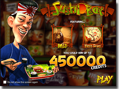 Play Sushi Bar real money slots by BetSoft