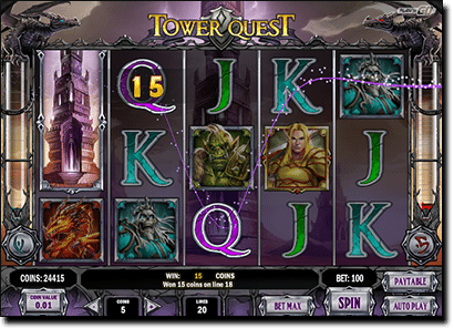 Play Tower Quest online pokies on computer and mobile devices Tower Quest online slots