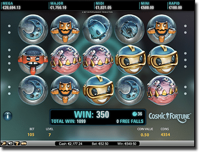 Cosmic Fortune free-falls special feature