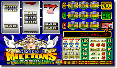 Major Millions 3-reel progressive online slots
