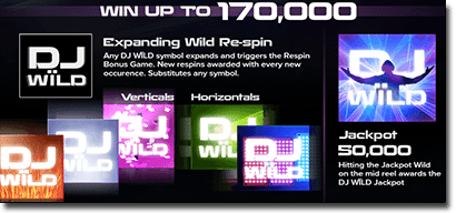 DJ Wild symbols and bonus features
