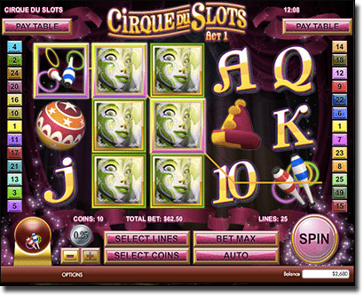 Cirque Du Slots - Expanding Wilds feature