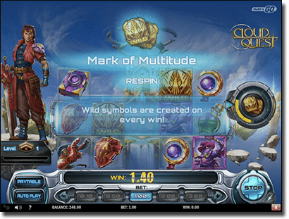 Cloud Quest pokies wild symbol special features