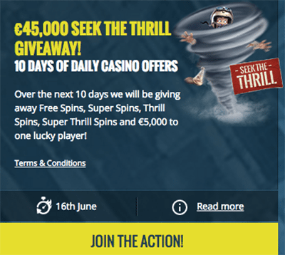 Thrills.com new welcome bonus