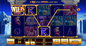 Age of the Gods progressive jackpot online pokies