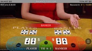 Live dealer mobile baccarat