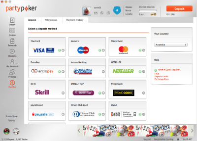 Party Poker Withdrawal Options