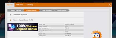 Emu Casino claim sign up bonus offer