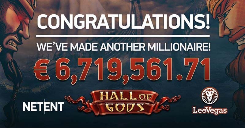 Leo Vegas Casinno bonus goes off on Hall Of Gods slot