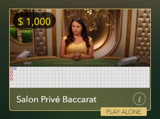 Salon Prive Baccarat VIP live baccarat