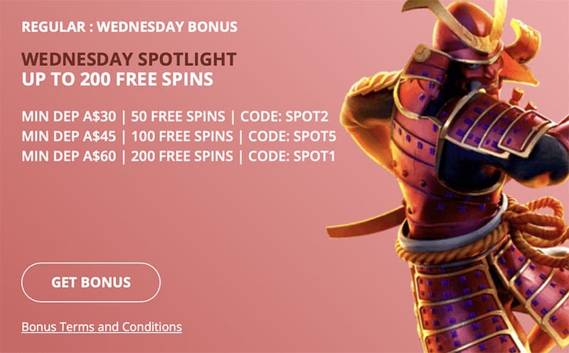 Boho Casino Wednesday Spotlight promotion