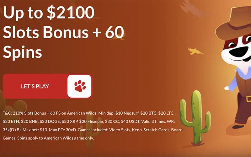 Red Dog Casino bonus and free spins offer