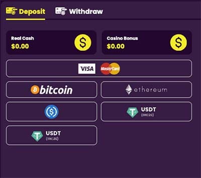 Betzilla Banking options