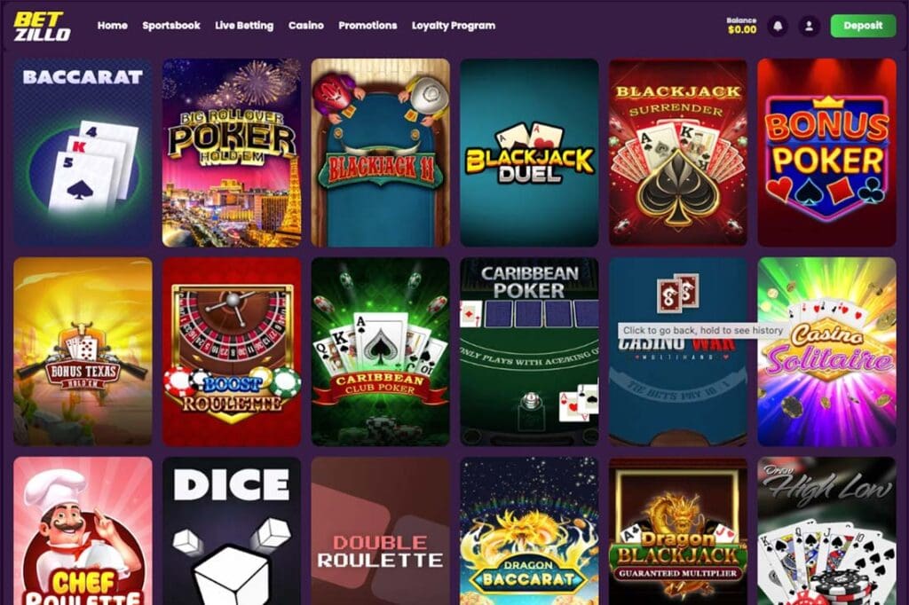 Betzillo Table Games